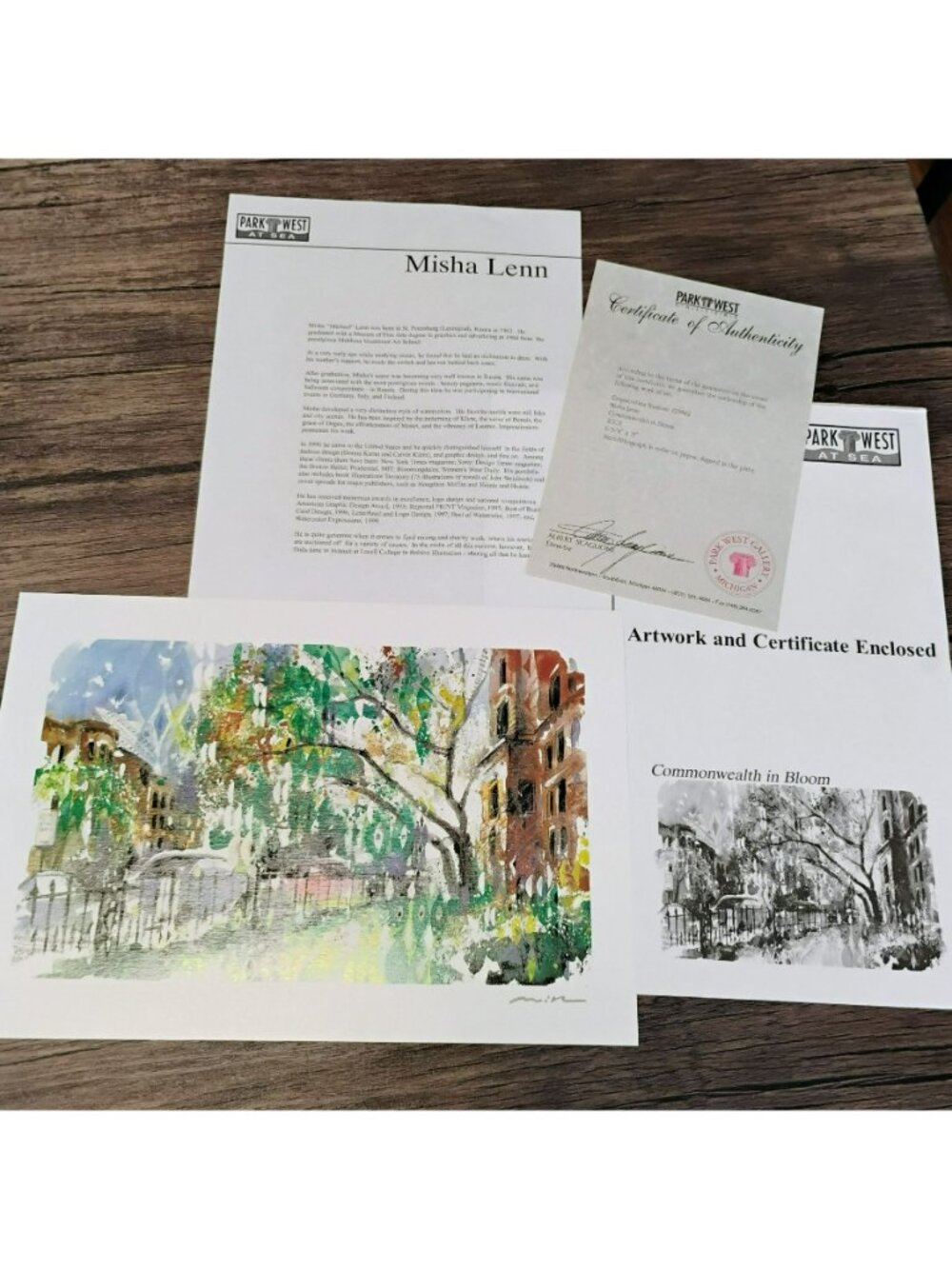 Misha Lenn "Commonwealth In Bloom" Seriolithograph Print with COA Signed 2002 - Picture 2 of 9